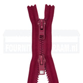 Rits dubbel deelbaar | Opti | plastic P60 | 50 cm | 750 bordeaux Dubbel Deelbare Rits OPTI - DD - P60 - 50CM - 750 - ROOD
